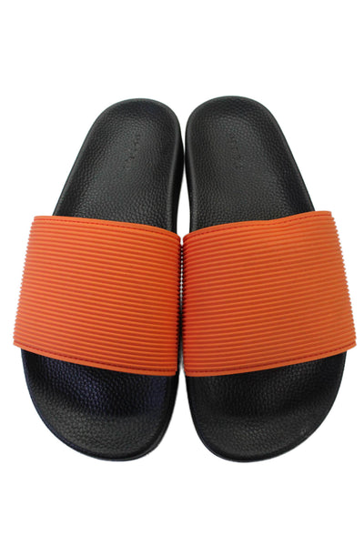 Pedro Mens Slide On Pool Sandals Orange Black Size 8