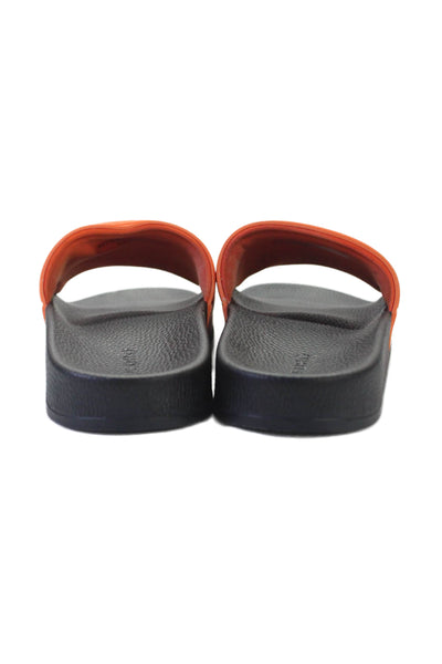 Pedro Mens Slide On Pool Sandals Orange Black Size 8