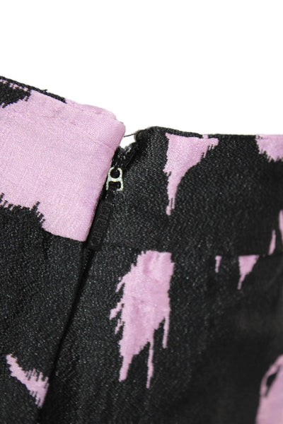 Carolina Herrera Womens Floral Brocade Knee Length Pencil Skirt Black Size M