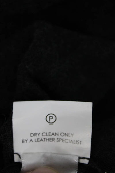 Enza Costa Womens Long Sleeve Scoop Neck Oversized Shirt Gray Cotton Size Small