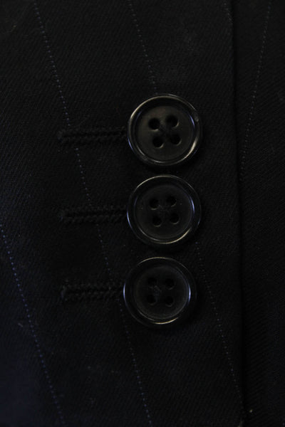 Canali Mens Two Button Notched Lapel Pinstriped Blazer Jacket; Navy Size IT 56L