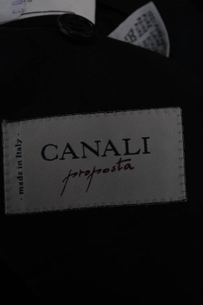 Canali Mens Two Button Notched Lapel Pinstriped Blazer Jacket; Navy Size IT 56L