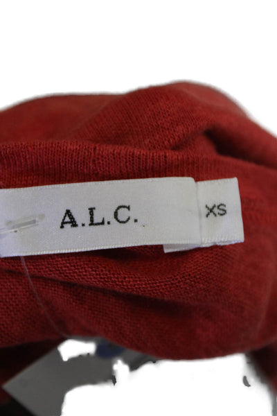 A.L.C. Womens Linen Crew Neck Sleeveless Crop Tank Top Red Size XS