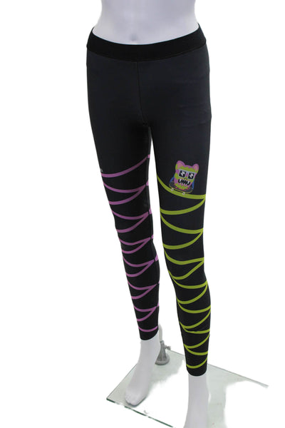 Ultracor Womens Printed High Rise Pull On Pants Leggings Black Combo Size XS