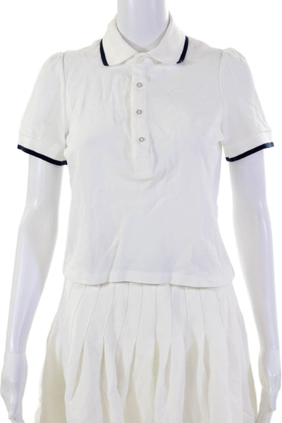 The Upside Womens Organic Cotton Polo Skirt + Pleated Skort Set White Size XS S