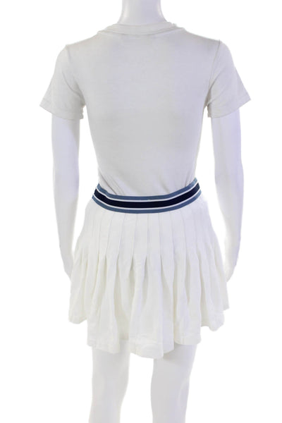 The Upside Womens Organic Cotton Polo Skirt + Pleated Skort Set White Size XS S
