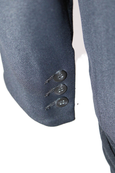 Doo Ri Womens Wool Two Button Drape Detail Blazer Jacket Black Size 8
