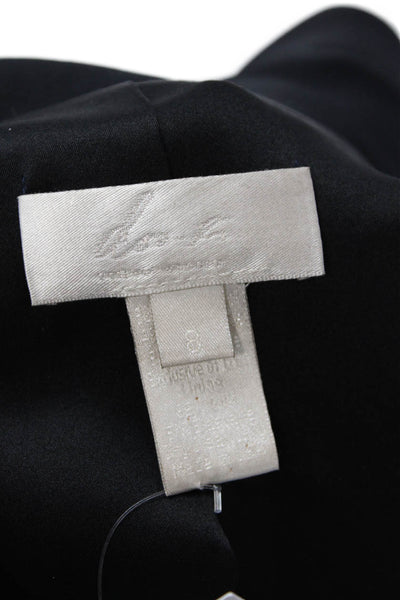 Doo Ri Womens Wool Two Button Drape Detail Blazer Jacket Black Size 8