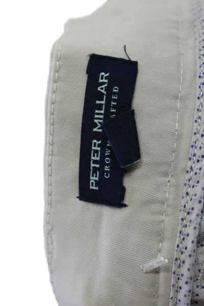 Peter Millar Men's Flat Front Straight Leg Dress Pants Beige Size 32