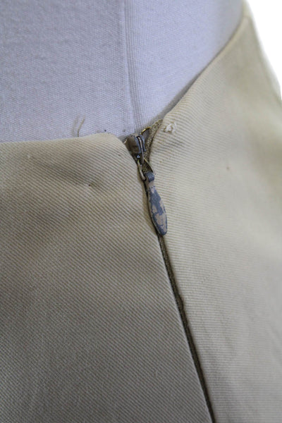 Ralph Lauren Black Label Womens Sid Zip Knee Length Pencil Skirt Beige Size 2