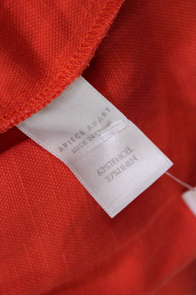 Apiece Apart Womens Linen Blend Pull On A Line Skirt Bright Orange Size 4