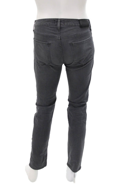 Paige Mens Zippered 5-Pocket Tapered  Denim Jeans Solid Gray Size 30