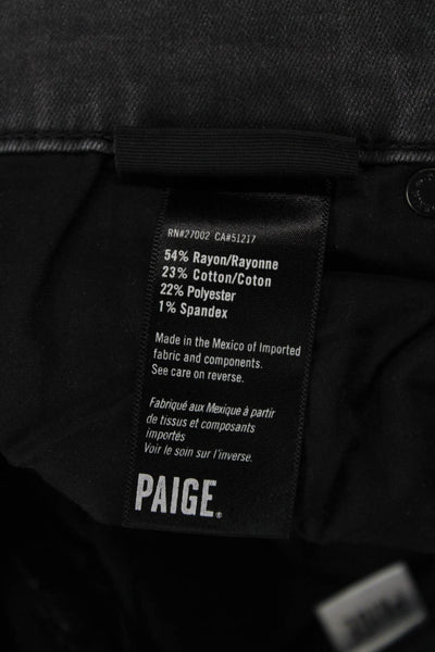 Paige Mens Zippered 5-Pocket Tapered  Denim Jeans Solid Gray Size 30