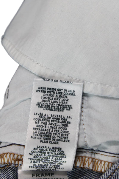 Frame Mens Cotton Distressed Zip Medium Wash Skinny Jeans Blue Size 31