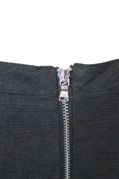 Adam Adam Lippes Womens Back Zip Cut Out Sheath Dress Black Cotton Size 2