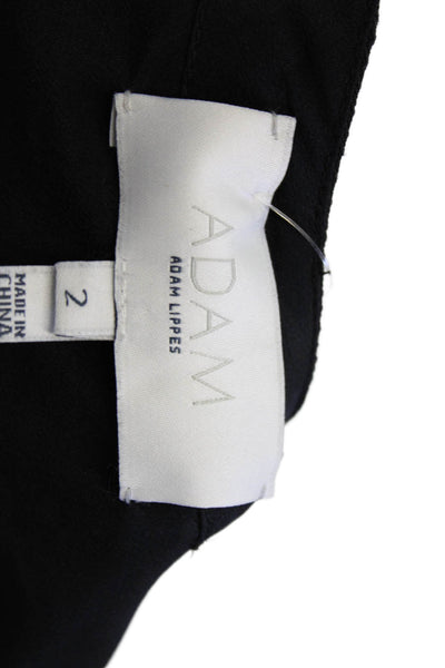 Adam Adam Lippes Womens Back Zip Cut Out Sheath Dress Black Cotton Size 2