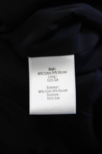Adam Adam Lippes Womens Back Zip Cut Out Sheath Dress Black Cotton Size 2