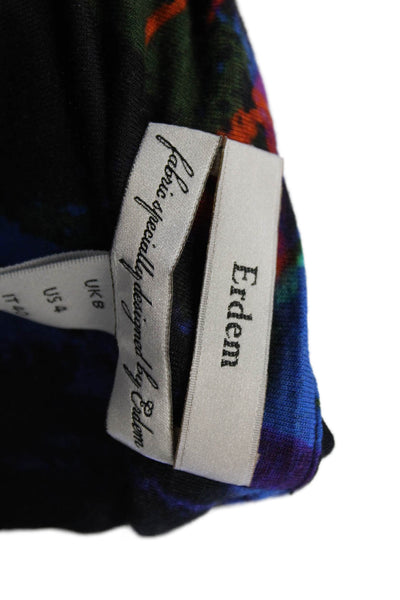 Erdem Womens Sleeveless Scoop Neck Knit Abstract Dress Blue Black Size 4