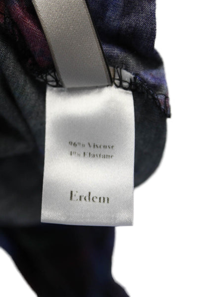 Erdem Womens Sleeveless Scoop Neck Knit Abstract Dress Blue Black Size 4