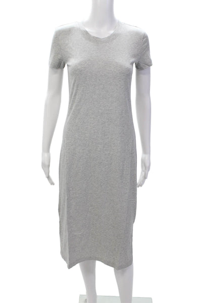 J Crew Womens Cotton Short Sleeve Casual Pullover T-Shirt Dress Gray Size 2XS