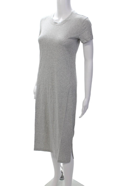 J Crew Womens Cotton Short Sleeve Casual Pullover T-Shirt Dress Gray Size 2XS