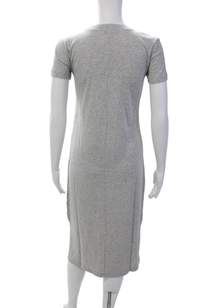 J Crew Womens Cotton Short Sleeve Casual Pullover T-Shirt Dress Gray Size 2XS
