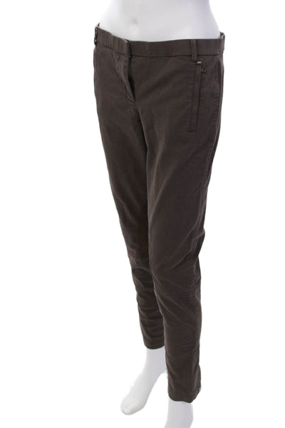 9/15 For Saks Fifth Avenue Womens Cotton High Rise Skinny Leg Pants Brown Sz 30