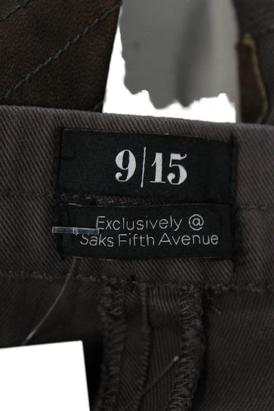 9/15 For Saks Fifth Avenue Womens Cotton High Rise Skinny Leg Pants Brown Sz 30