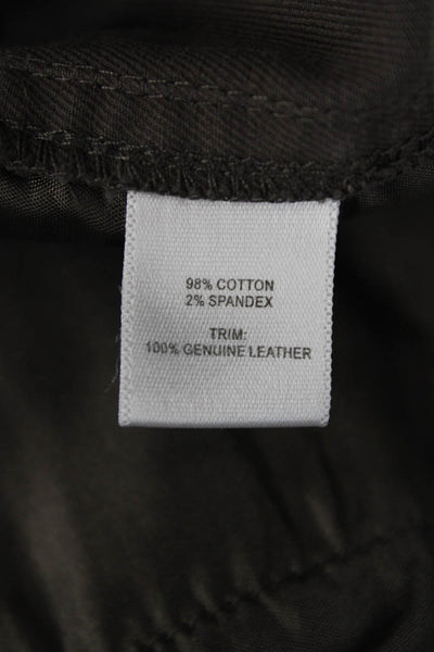 9/15 For Saks Fifth Avenue Womens Cotton High Rise Skinny Leg Pants Brown Sz 30