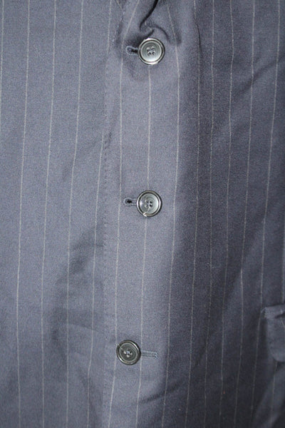 Ermenegildo Zegna Men's Long Sleeves Three Button Jacket Navy Striped Size 52