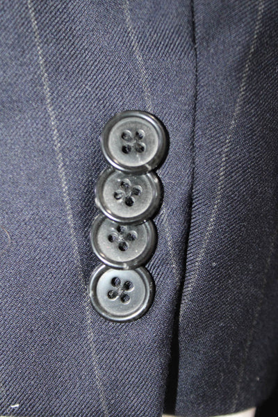 Ermenegildo Zegna Men's Long Sleeves Three Button Jacket Navy Striped Size 52