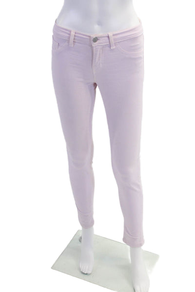 J Brand Womens Zipper Fly Mid Rise Skinny Ankle Jeans Pink Cotton Size 25