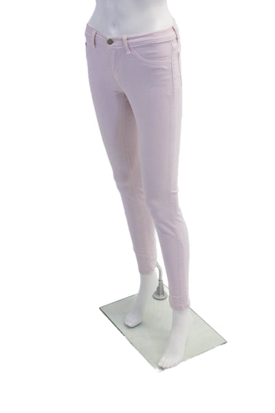 J Brand Womens Zipper Fly Mid Rise Skinny Ankle Jeans Pink Cotton Size 25