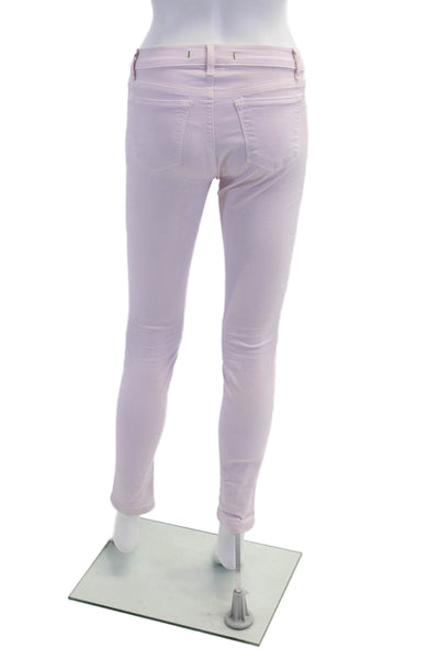 J Brand Womens Zipper Fly Mid Rise Skinny Ankle Jeans Pink Cotton Size 25