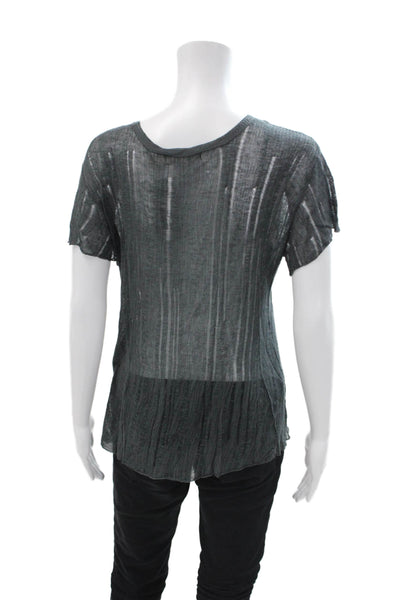 Inhabit Women's Round Neck Short Sleeves Basic T-Shirt Black Size P