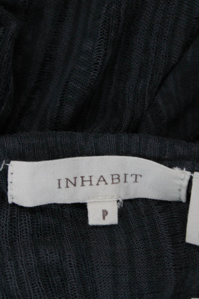 Inhabit Women's Round Neck Short Sleeves Basic T-Shirt Black Size P