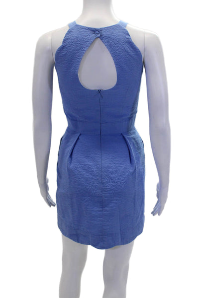 Lauren James Womens Sleeveless Halter Neckline Mini Dress Light Blue Size XS