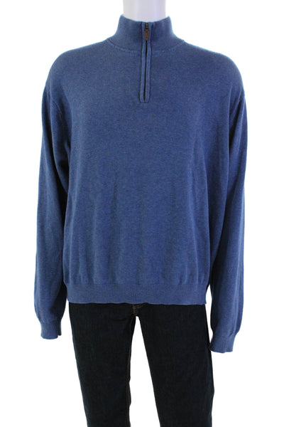 Vineyard Vines Women's Long Sleeves Quarter Zip Pullover Sweater Blue Size XXL