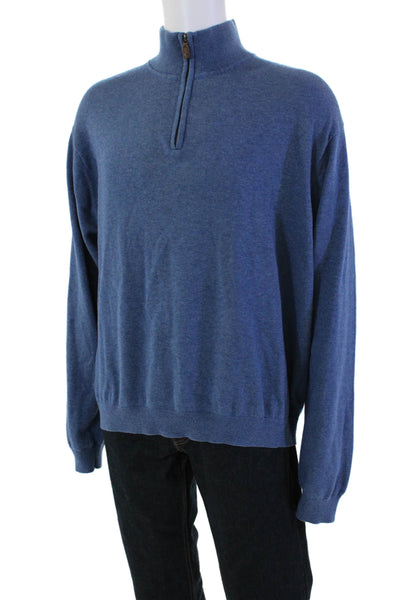 Vineyard Vines Women's Long Sleeves Quarter Zip Pullover Sweater Blue Size XXL