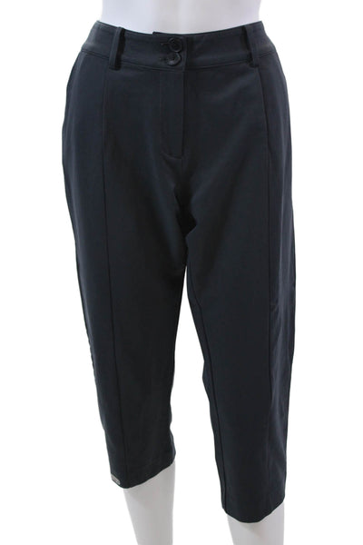 L'etoile Sport Women's Flat Front Straight Leg Ankle Pants Gray Size L