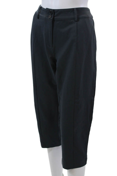 L'etoile Sport Women's Flat Front Straight Leg Ankle Pants Gray Size L