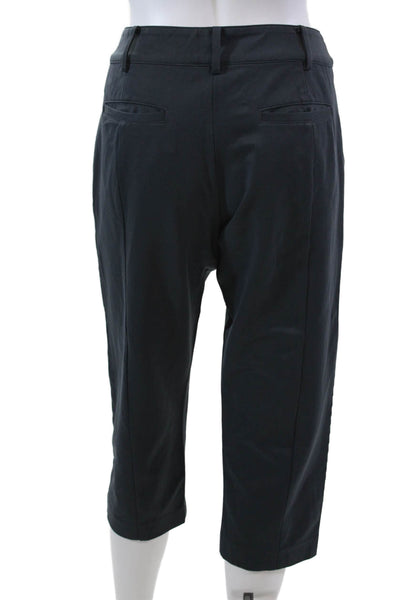 L'etoile Sport Women's Flat Front Straight Leg Ankle Pants Gray Size L
