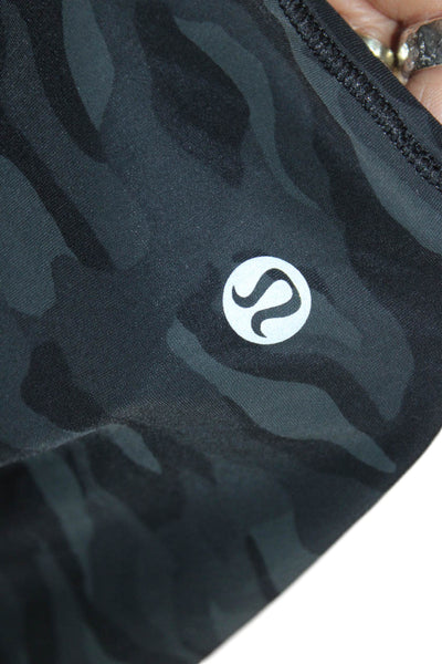Lululemon Womens Camouflage Print Open Back Athletic Top Dark Gray Size S