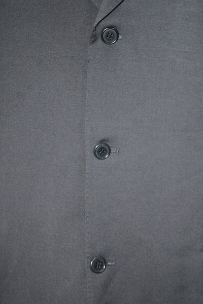 Canali Mens Wool Solid Notched Collar Three Button Suit Jacket Navy Blue Size 54