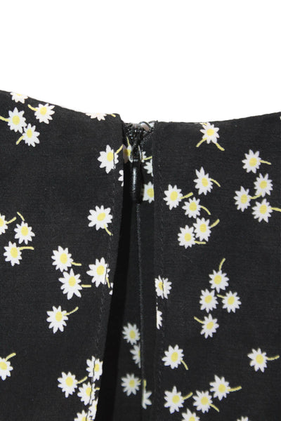 Whistles Womens Floral Layered Cold Shoulder Short Sleeve Dress Black Size 6