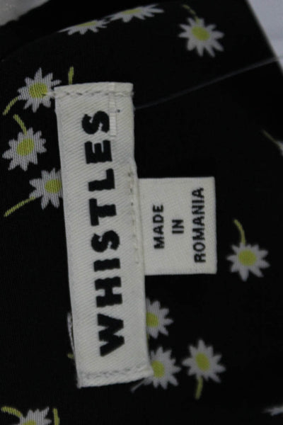 Whistles Womens Floral Layered Cold Shoulder Short Sleeve Dress Black Size 6