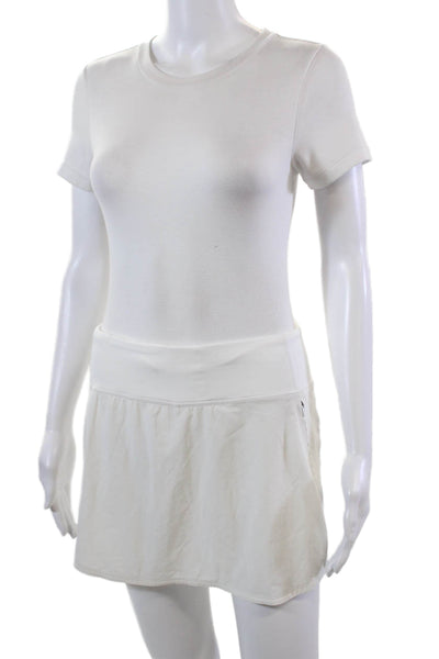 Outdoor Voices Womens Spandex Textured Lined Athletic Mini Skirt White Size S