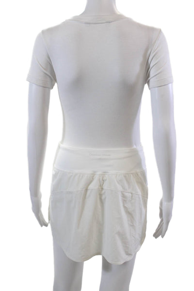 Outdoor Voices Womens Spandex Textured Lined Athletic Mini Skirt White Size S