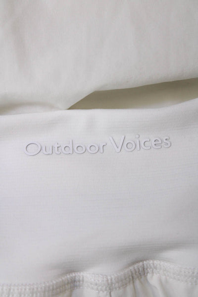 Outdoor Voices Womens Spandex Textured Lined Athletic Mini Skirt White Size S