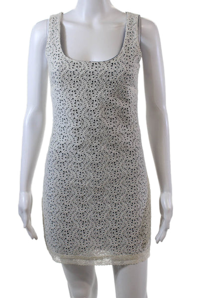 Velvet Torch Womens Sleeveles Round Neck Lace Overlay Mini Dress White Size XS